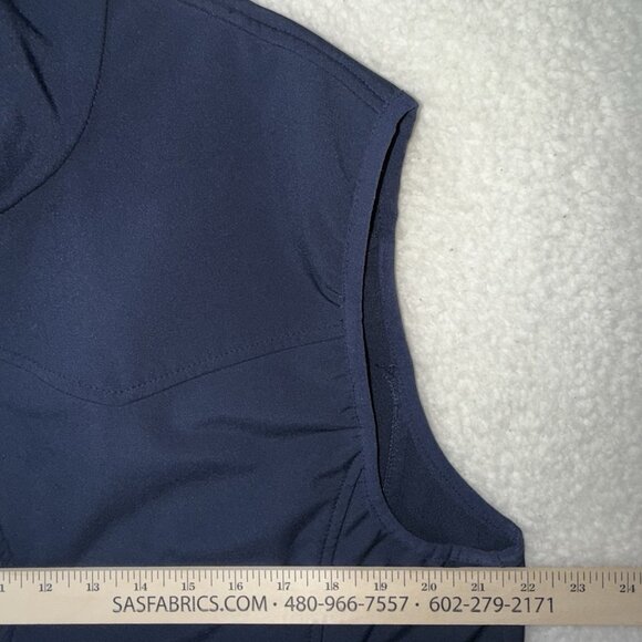 Wyoming Traders Mens Large Zip Up Navy Fleece Lined Soft Shell Ranch Wear Vest - Picture 5 of 7